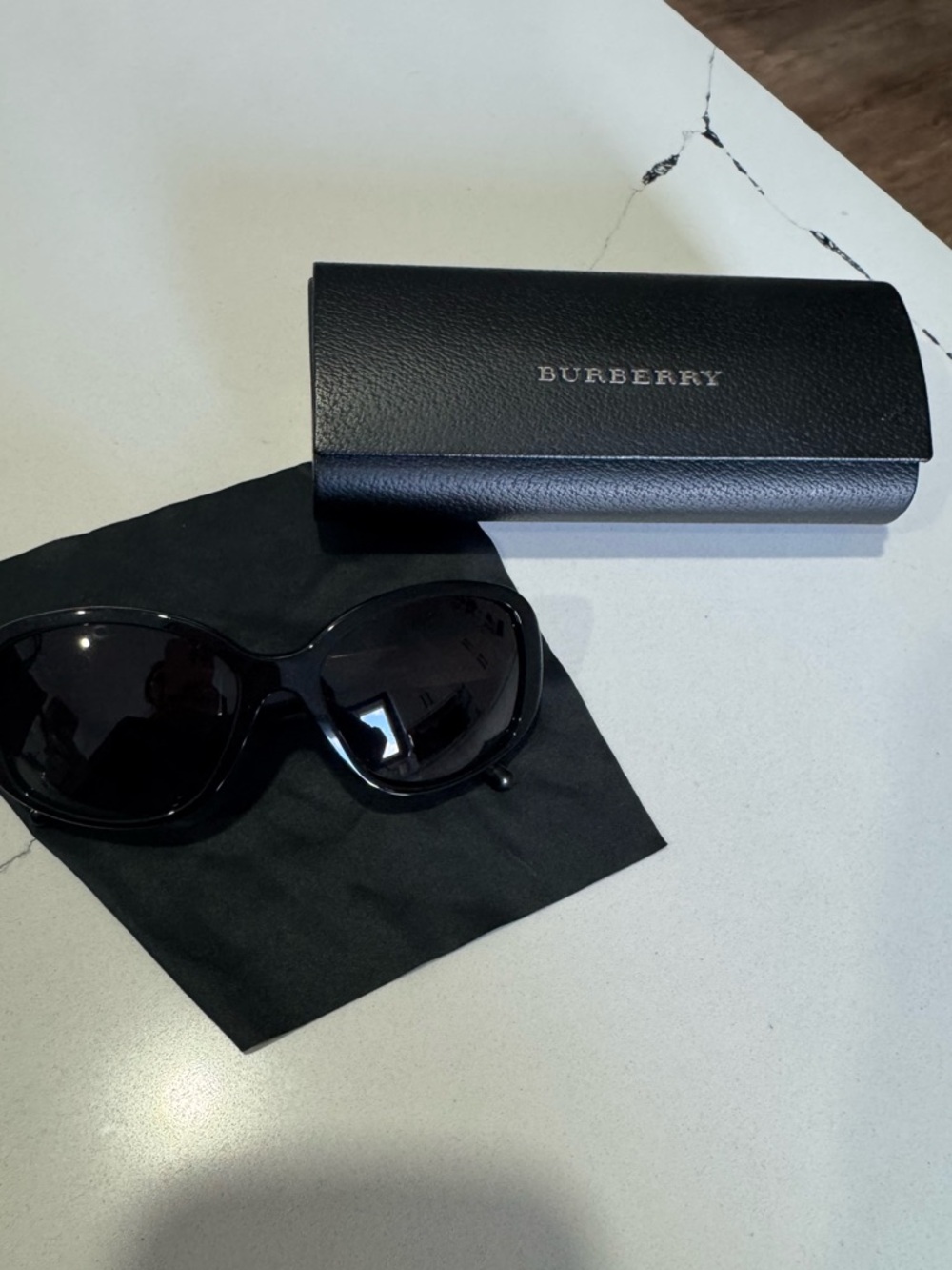 Burberry Black Women's Oversized Cat-Eye Sunglasses